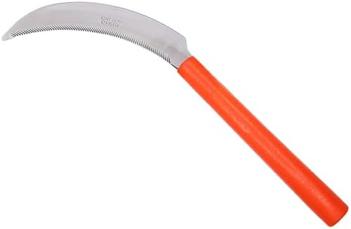 Zenport K208P Harvest Sickle with Plastic Handle, Light Serration, 6.5-Inch Stainless Steel Blade, Orange - 12 Pack