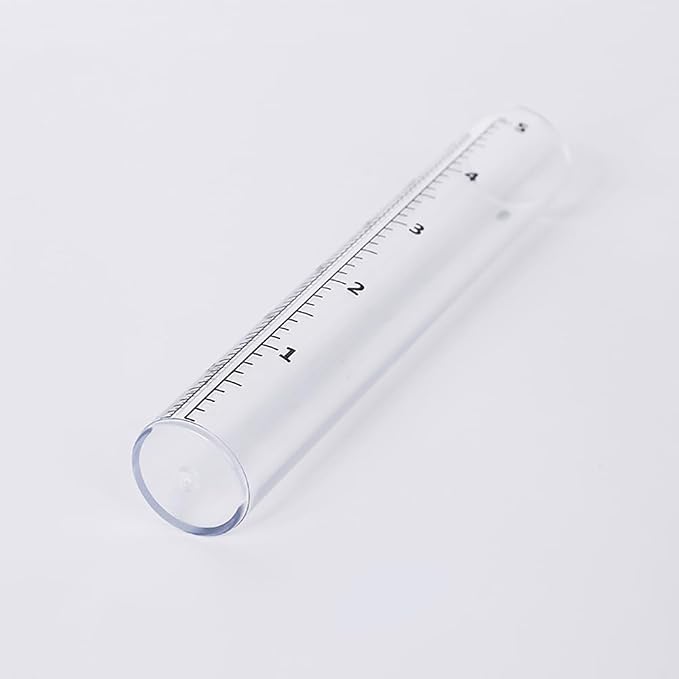 GSHLLO 2 Pcs 5 Inch Glass Rain Gauge Replacement Tube Rain Water Measure Gauge Outdoor Garden Rain Gauges Clear Tube Rain Gauge Rainfall Measurement Tube with Scale for Yard Home