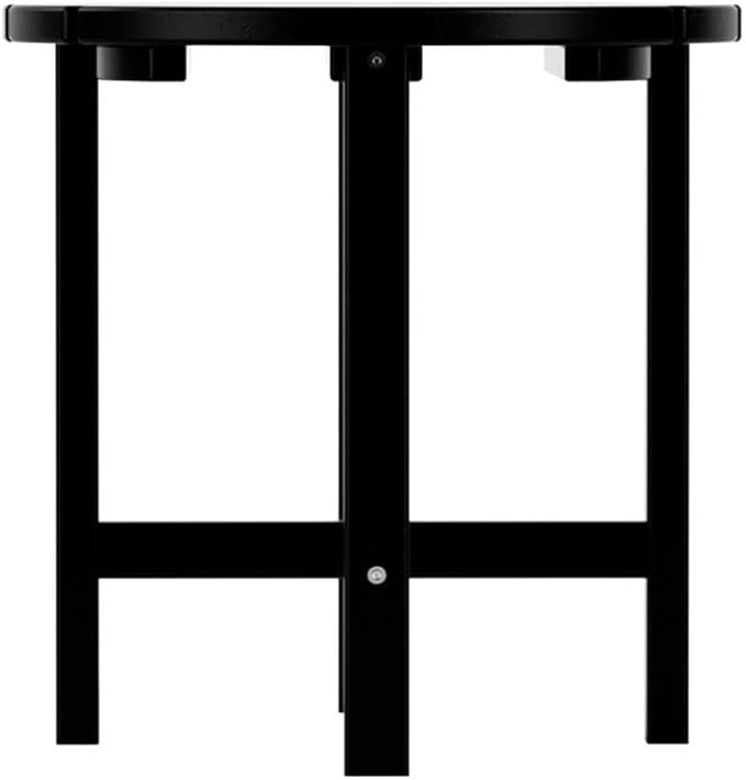 Costaelm Round Outdoor Side Tables, Adirondack Patio Tables for Outside, HDPE Patio End Table Weather Resistant, Balcony Table for Pool, Seaside, Backyard, Porch, Indoor Companion, Black