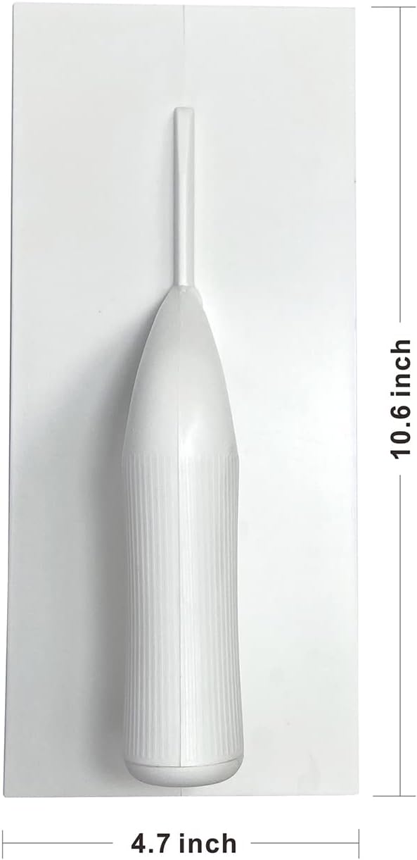 Hanroy Plastic Trowel with Comfortable Grip Handle, Includes 4.7" x 10.6'' White Finishing Trowels, Lightweight Mounting, Square End, Suitable for Scrape,Plastering and Paint Walls(D2712)