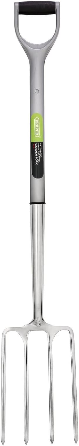 Draper 83753 Extra Long Stainless Steel Garden Fork with Soft Grip