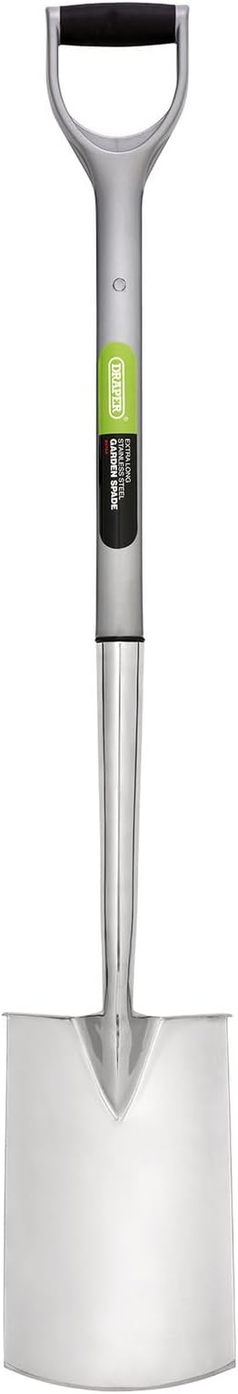Draper 83754 Extra Long Stainless Steel Garden Spade with Soft Grip