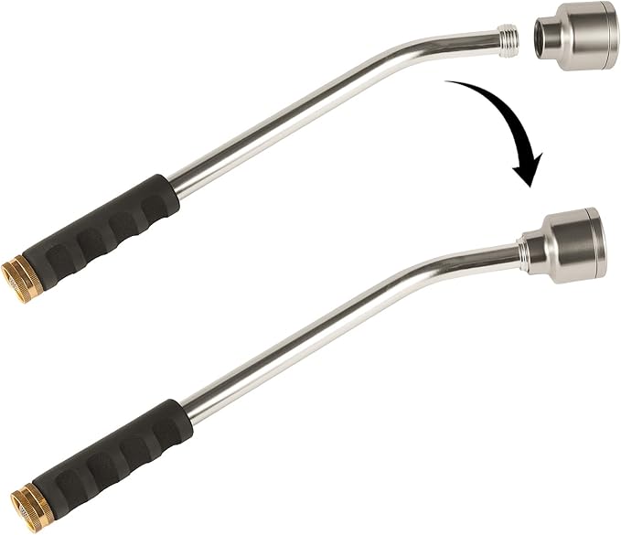 18-inch Soft Rain Watering Wand with Shut Off Valve, 400 Holes Per Inch,Lightweight and Durable Metal Gentle Watering Wand Perfect for Hanging Baskets, Planters, Garden, Shrubs and Seedbed