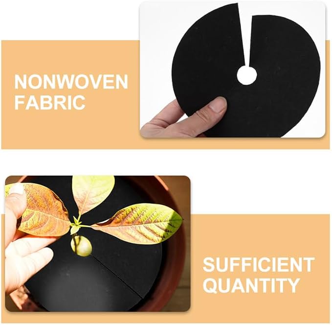 Toddmomy 30Pcs Tree Mulch Rings, 6 Inch Non-Woven Garden Mat for Plant Protection, Breathable Fabric Tree Root Barrier & Soil Cover, Round Protector Mats for Outdoor Plants, Cabbage & Saplings