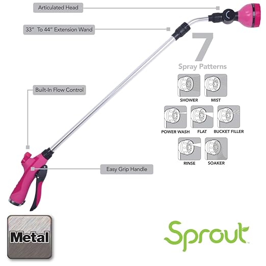 Melnor SP15675RR Raspberry Red 7-Pattern 33? Extension Watering Wand
