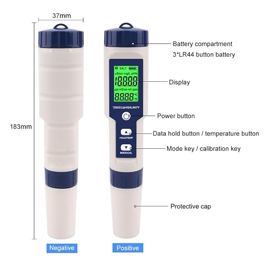 5 in 1 PH Meter Gomass 0.01 High Accuracy ph Tester Digital for Water TDS/EC/Salt/Temp/PH Pen, PPM Meter Water Tester Drinking Water, Hydroponics, Plants, Aquarium and Pool