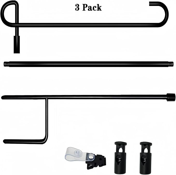 Garden Flag Pole Stand Holder, 3 Pack Garden Flags for Outside with Flag Stopper and Clip Waterproof Powder-Coated Paint for Flag Pole Holder for Outside House,Yard Flags for Outside