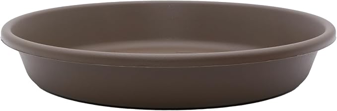The HC Companies 16 Inch Round Plastic Classic Plant Saucer - Indoor Outdoor Plant Trays for Pots - 16"x16"x3" Chocolate