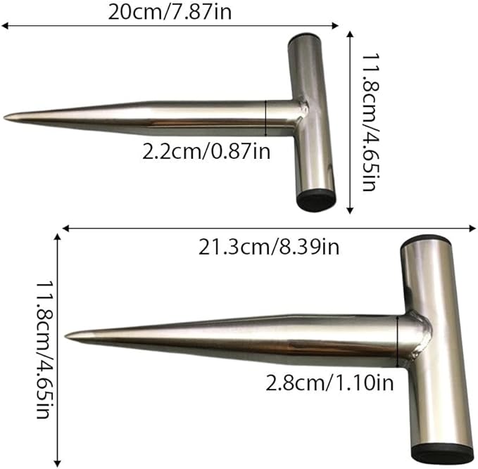 Heavy Duty Stainless Steel Garden Hand Dibber Tool, Hand Dibber, Seed Dibbers, Seed Planter for Tulips and Daffodils, T-Handle Hole Digger to Sow Bulbs, Ideal Gift for Gardeners (Big)