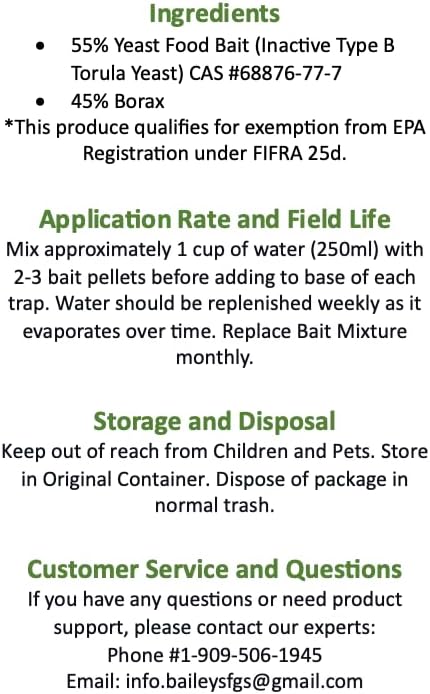 Torula Yeast Bait - 20 Pellets, Food Bait for Tephritid Fruit Flies