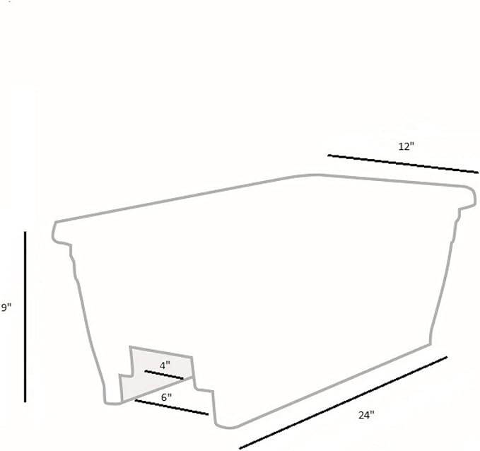The HC Companies 24 Inch Wide Heavy Duty Plastic Deck Rail Mounted Garden Flower Planter Boxes with Removable Drainage Plugs, White (3 Pack)