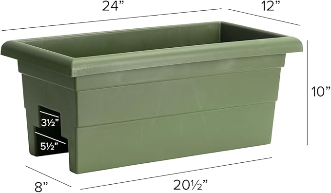 Root & Vessel Countryside Rail Planter, Sage, 24"