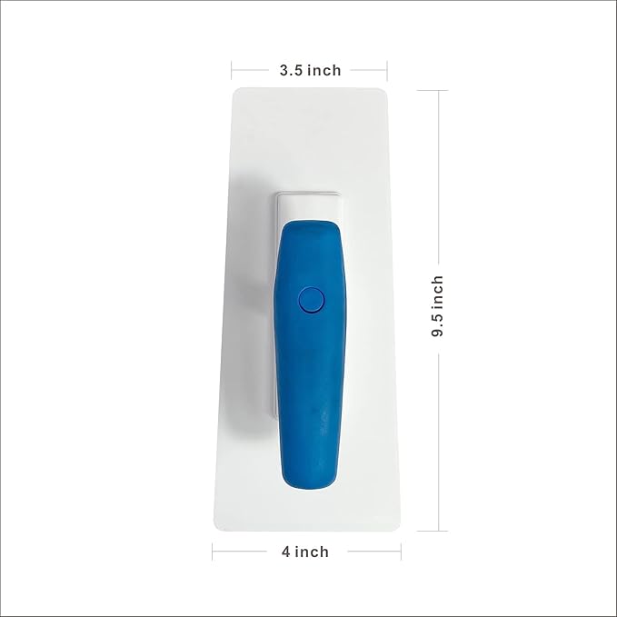 Hanroy Plastic Trowel with Blue Comfortable Grip Handle, Includes 4" x 9.5'' Finishing Trowels, Lightweight Mounting Suitable for Scrape,Plastering and Paint Walls(D1147F)