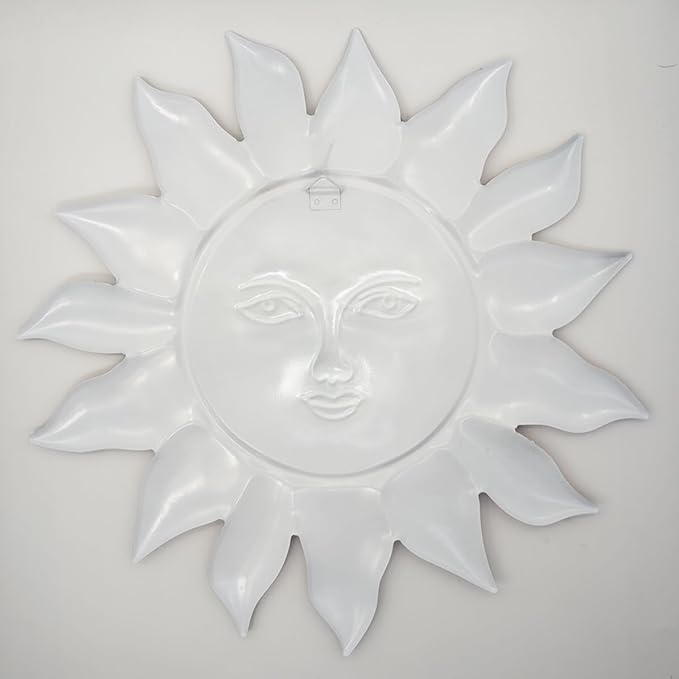 Metal Sun Flower Wall Decor - 12.87 inches Sun Wall Art Hanging Decorations for Outdoor, Home Garden Yard Patio Fence Bedroom Decor, Gifts for Mom Friends