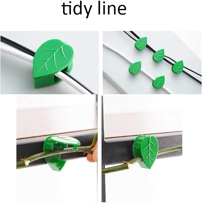 QRWT 60 Pieces Plant Climbing Wall Fixture Clips Self-Adhesive Plant Fixer Invisible Leaf Shaped Wall Vines Fixing Clips Hook Plant Vine Traction for Home Decoration Cable Wire Fixing