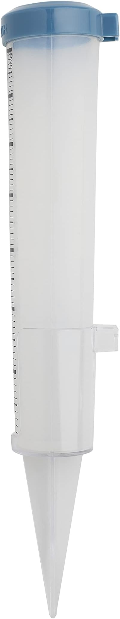 Taylor Capacity Break and Freeze Proof Flexible Silicone Rain Gauge, Measure and Monitor Precipitation, Easy to Read for Backyard, Patio, Garden, and Lawn, Post Mount or Ground Stake, 7-inch, Teal
