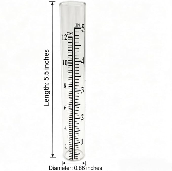 5" Rain Gauge Replacement Tube Glass for Outdoor Garden Yard Home, Best Rated 2 Pcs