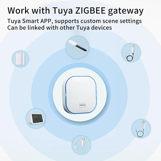 Smart Zigbee Soil Moisture Sensor,Zigbee hub Needed,Accurate Measure Capacitive Probe Moisture/Temperature Meter for Garden Planting Compatible with Homey Hubitat SmartThings Home Assistant