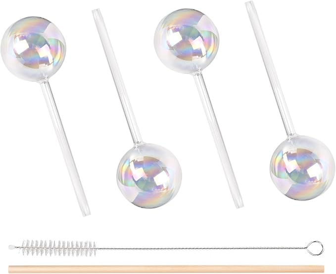 Plant Watering Globes- 4 Pack Iridescent Rainbow Glass Water Bulbs Self Watering Spikes Planter Insert Automatic Plant Watering Bulbs Devices for Indoor and Outdoor Plants