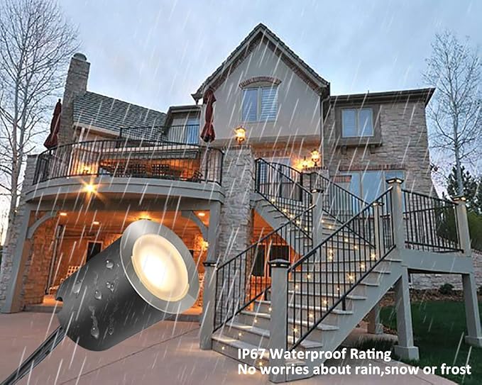 SMY Lighting Recessed LED Deck Light Kits with Protecting Shell φ32mm, Outdoor LED Landscape Lighting IP67 Waterproof,12V Low Voltage for Garden,Yard Steps,Stair,Patio,Floor,Kitchen Decoration