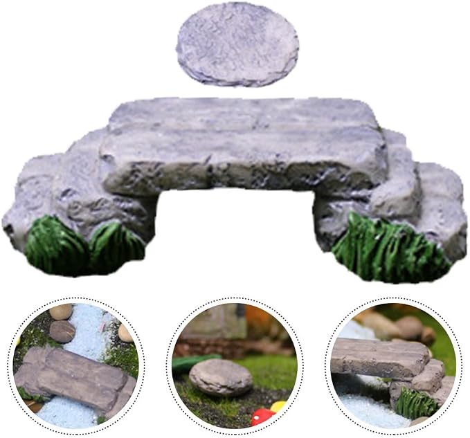 Yardwe Mini Mushroom Pedal Ornament Creative Mini Stepping Stone Garden Decor for Fairy Garden Succulent Pots Outdoor Micro Landscape DIY Accessory