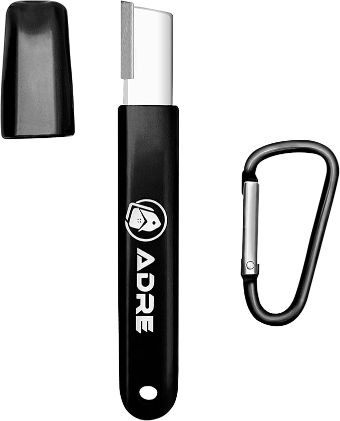 Adre Garden Tool Blade Sharpener – Professional Carbide Knife Sharpener for Gardening Tools, Pruning Shears, Scissors – Tungsten Sharpener with Carabiner Lock – Pocket-Sized Garden Tool Sharpener