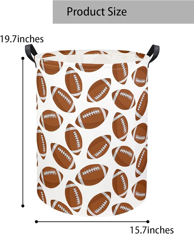 Kids Laundry Basket Baby Hamper Footballs Toy Storage Bin for Boys Room Decor Baby Nursery Hamper Gift Baskets for Bedroom Bathroom(Footballs)