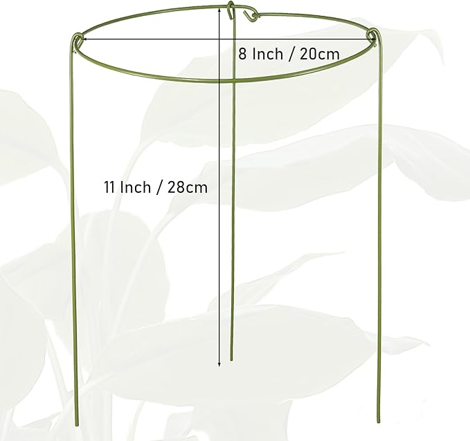 6 Pack Garden Stakes Plant Support Cage, Plant Support Rings for Outdoor Indoor Peony Tomato Rose Flowers Potted Plants (7.9" W x 11" H)