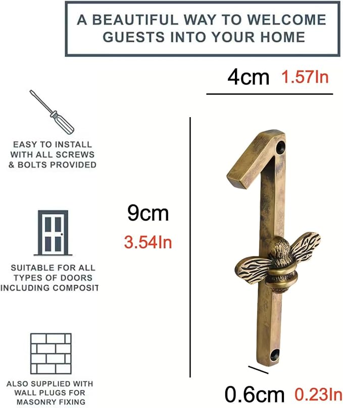 Aimery Bee House Number Sign, Classical Style 0-9 Metal, 3.5 inch for Outside, Motels,Address Numbers for House, Mailbox(Gold,1)