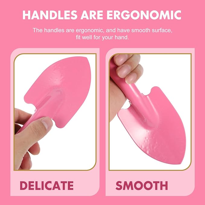 4 Pcs Small Garden Shovel Set, Colorful Metal Hand Trowel Dirt Spade, Mini Iron Digging Planting Tools for Kids Toddler Sandbox Beach Plant