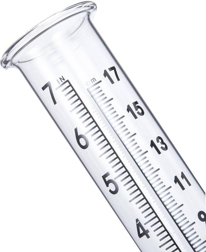 7" Capacity Rain Gauge Glass Replacement Tube with Lid Design for Yard Garden Outdoor Home (2)