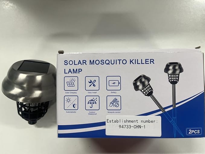 2026 Upgraded Solar Bug Zapper Outdoor, Mosquito Killer, Fly Traps Gnat Zapper for Small Flying Insect Bug Fly Gnat, Waterproof Mosquito Repellent for Patio Yard Garden Farm(4)