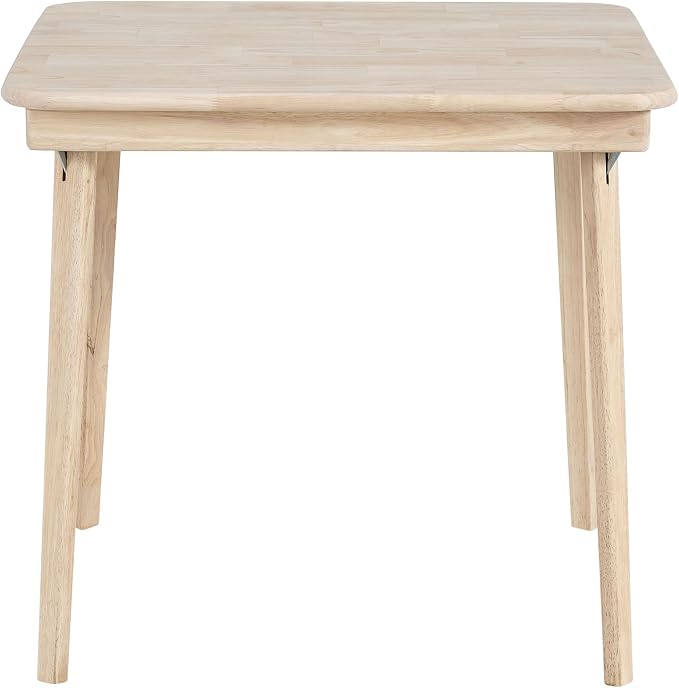 Stakmore Classic Straight Edge Square Folding Card Table 32x32 - No Assembly Wooden Foldable Card Table, Bridge, Board Game, Steel Mechanism, Folding Legs, Space-Saving, Unfinished Frame