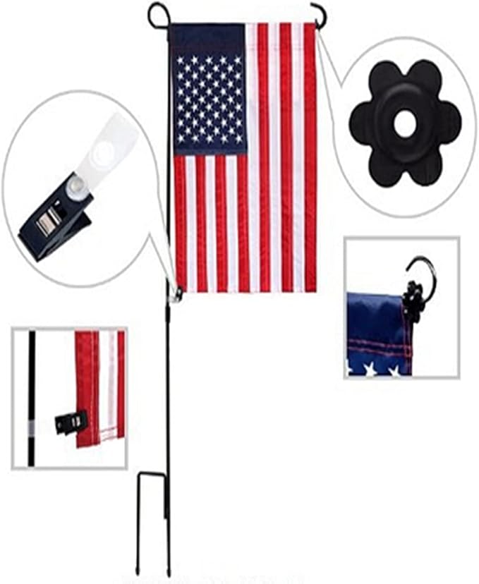 Garden Flag Rubber Stopper and Adjustable Windproof Garden Flag Clip. Advanced Lawn Flag Stopper and Yard Flag Clip, Pack of 10