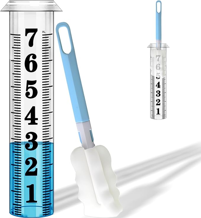 Rain Gauge Replacement Tube,Accurate 7 inch Capacity Rain Gauge Tube,Upgraded Rain Gauge Outdoors Best Rated ,Plastic Rain Meter Tube For Yard,1 Rainfall Measure Thickened Tube with 1 Clean Brush