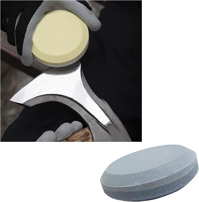 Pair of Sharpening Stone Whetstone Hatchet Sharpener Puck Dual Grit 120# /180# Round Tool Set