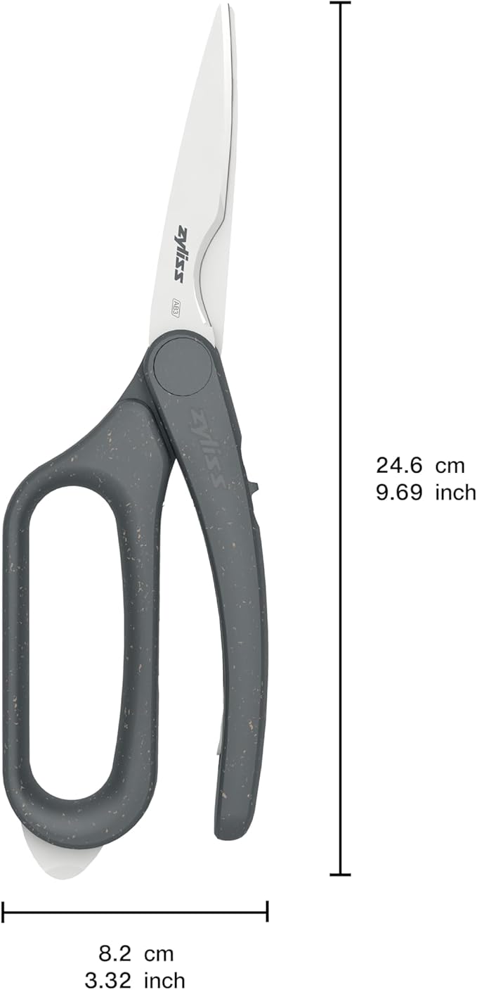 Zyliss All Purpose Shears - Stainless Steel, Heavy-Duty Kitchen Scissors for Food - Spring-Assisted Chef Scissors for Poultry, Vegetables & More - Dishwasher Safe - Multi-Purpose Kitchen Tool