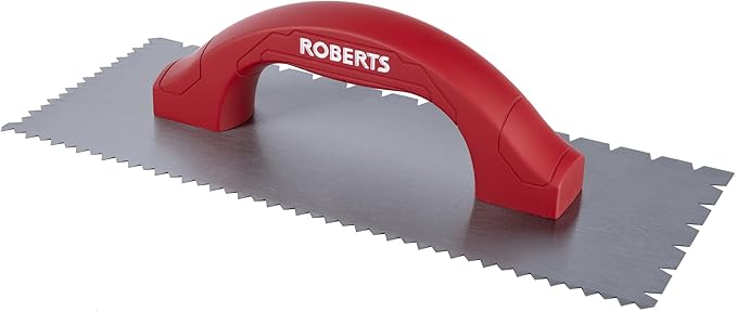 ROBERTS 49603 Dual-Notch Trowel for Installation of Engineered Wood and Solid Wood Flooring