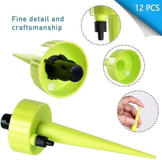 Self Watering Spikes,Plant Waterer,New Upgraded Plant Watering Devices, Automatic Vacation Drip Irrigation Watering Bulbs Globes Stakes System with Slow Release Control Valve Switch (12pcs)