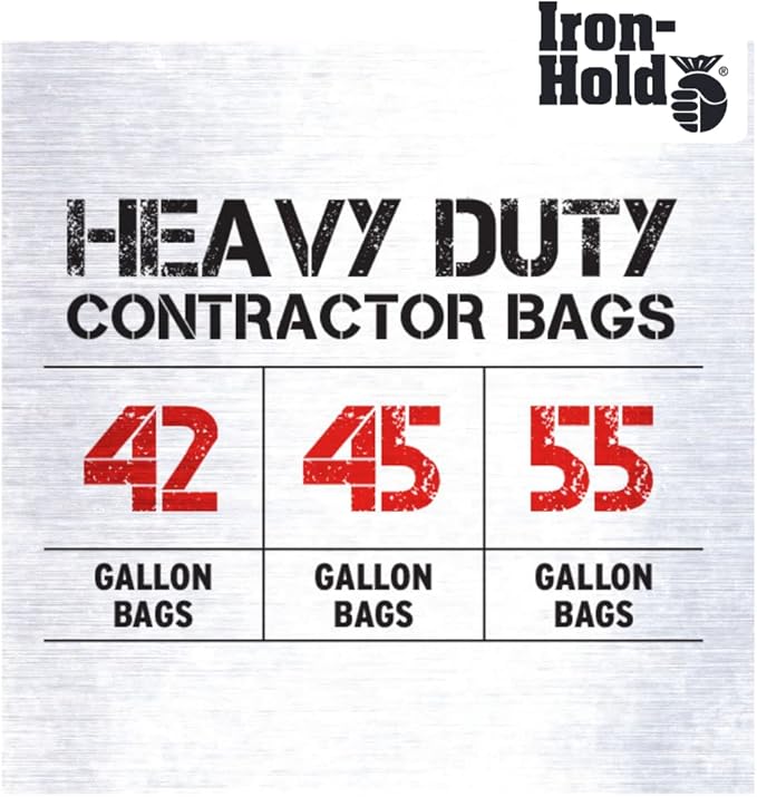 Contractor Trash Bags - 45 Gallon, 18 Bags, Wing Tie Closure, 3 MIL Thick, Gusseted Bottom, Black - Heavy Duty Industrial Strength Garbage Bags (Pack of 4)