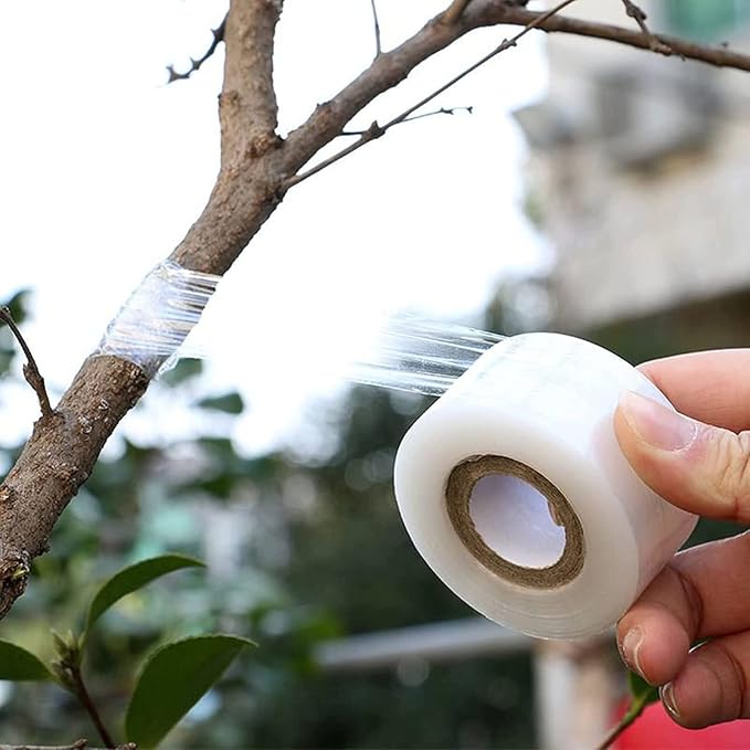 Garden Grafting Tape Plant Repair Tapes 3cm, Stretchable Self-Grafting Clear Film for Fruit, Floral, Tree and Plants (3 PCS)