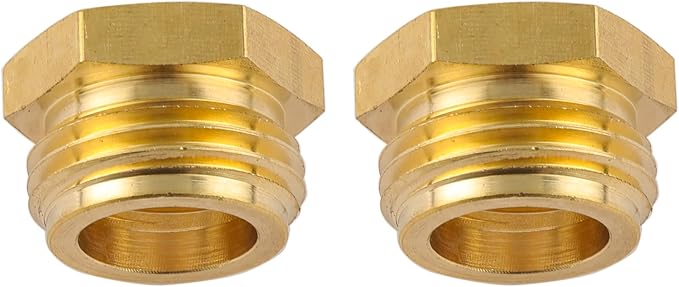 Garden Hose Adapter,3/4" GHT Male to 1/2" NPT Female Connector, Brass Garden Hose Convert Adapter Fitting, Garden Hose Thread to 1/2" Female Pipe Thread (2 Pack 1/2 to 3/4 hose adapter)