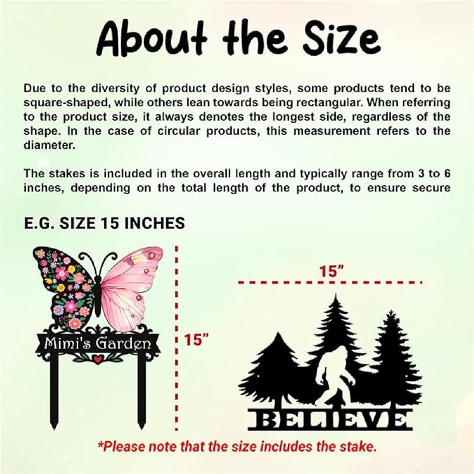 Personalized Metal Yard Sign, Butterfly Metal Stake Decor, Bird & Flower Design, Gift for Garden Lovers, Garden Decor (Pink butterfly)
