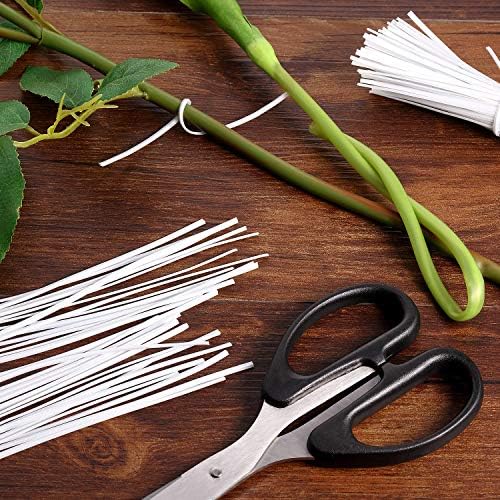 WILLBOND 200 Pcs Garden Plastic Twist Tie for Garland, 4.72'' Decorative Tree Twist Tie for Wreath Banister Reusable Plant Support, Wire Cords Garden Plastic Gifts Bags(White)