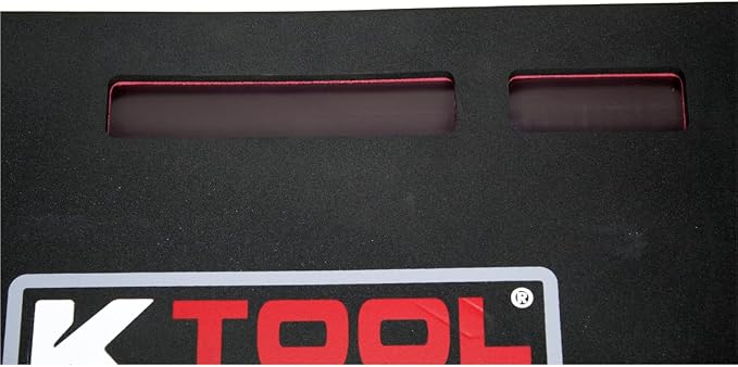 K Tool International 79400 24" X 16" Foam Kneeling Pad for Garages, Repair Shops and DIY, 1.13" Thick, Anti-Slip, Oil Proof and Solvent-Resistant, Built-in Handle, Magnetic Groove, Black/Red