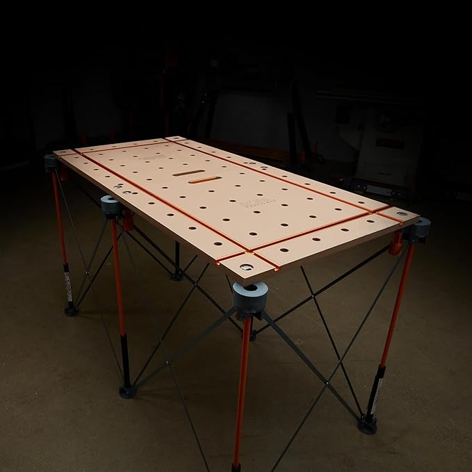 Bora Centipede Table Top 2x4 Folding Workbench Top with T-Tracks and Dog Holes for Accessories - Portable Work Table Tops for Bora Tools Centipede Stand - CK24T