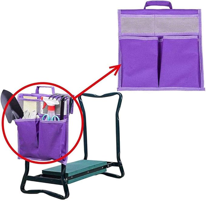 Garden Kneeler Tool Bag Stool Pouch Seat Storage Tote Hanging Organizer, 600D Portable for Outdoor Gardening(Size: 11.81 * 7.48 * 0.19 in) ()