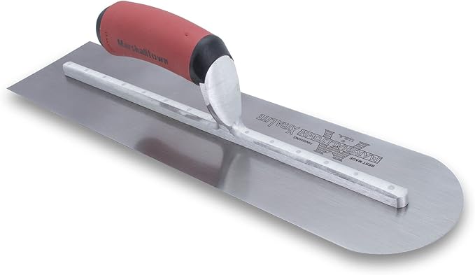 MARSHALLTOWN Rounded Front Finishing Trowel, 20 x 4 Inch Steel Blade, Made in the USA, MXS20RED