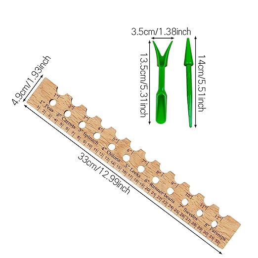 Spacer Tool Seeder Planting Ruler - Seeding Spacing Ruler with Precise Measurements,Seedlings Dibber Hand Transplanting Tools,for Vegetable Gardens, Yard