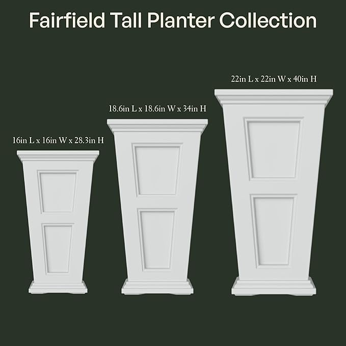 Mayne Fairfield 28-Inch Tall Planter – Self-Watering, Weather-Resistant Planter for Flowers – Durable Outdoor Design for Patio, Porch, or Entryway